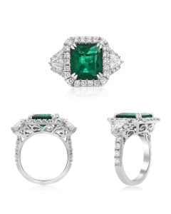Cushion Emerald Ring