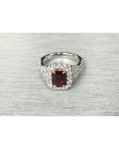 Prong Set Ruby Side Stone Ring