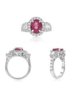 Oval Cut Pink Sapphire & Diamond Ring