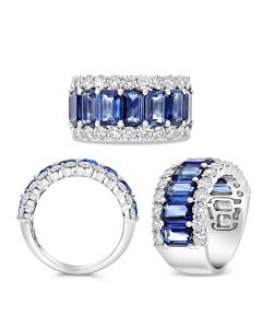 Platinum Emerald Cut Eternity Band
