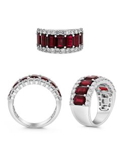 Platinum Emerald Cut Eternity Band