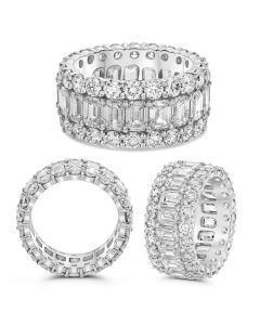 Platinum Emerald Cut Eternity Band
