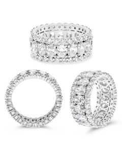 Platinum Eternity Ring with Oval Diamonds