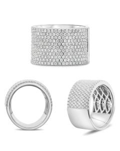 White Gold Round Diamond Pave Band