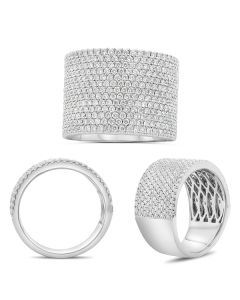 White Gold Wide Diamond Pave Band