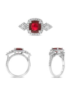 Cushion Ruby Ring