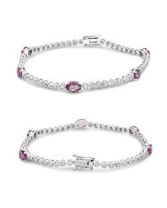 Oval Pink Sapphire Bracelet