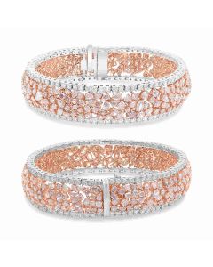 18K Pink Diamond Cluster Bracelet 