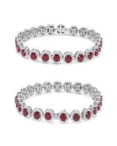 Ruby & Diamond Halo Bracelet