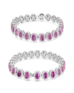 Oval Pink Sapphire Bracelet