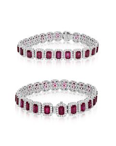 Emerald Cut Ruby Bracelet