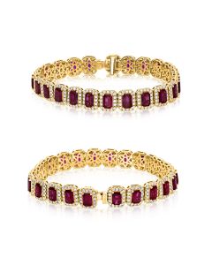 Emerald Cut Ruby Bracelet