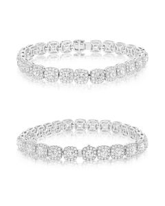 Platinum White Gold Emerald & Diamond Bracelet