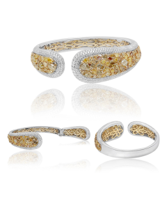 Yellow Diamond Cluster Bangle