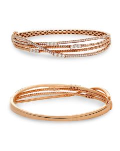Overlapping Rose Gold Bangle