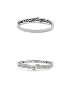 White Gold Pave Bypass Bangle