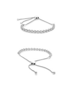 White Diamond Braided Bolo Bracelet