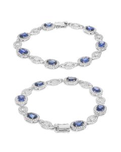 Oval Sapphires and Open Oval Diamonds Bracelet