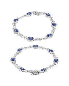 Sapphire and Diamond Link Bracelet