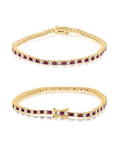 Ruby and Diamond Tennis Bracelet