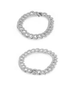 Diamond Chain Link Bracelet in White Gold