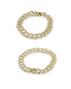 Diamond Chain Link Bracelet in Yellow Gold