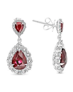 Pear Shape Ruby Earring