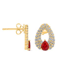 Pear Shape Ruby Earring