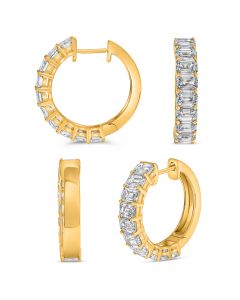 Emerald Cut Diamond Earring