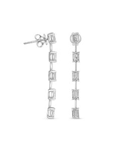 Emerald Cut Diamond Earring