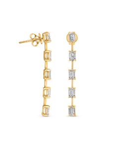 Emerald Cut Diamond Earring