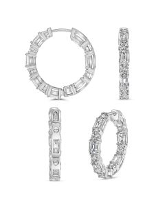 Emerald Cut Diamond Earring