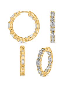 Emerald Cut Diamond Earring