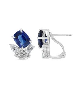 Cushion Sapphire Earring