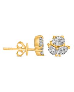 Mixed Shape Diamond Earring