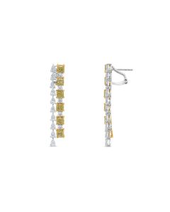 Cushion Fancy Yellow Diamond Earring