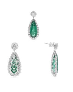 Pear Shape Emerald Earring