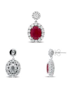 Oval Ruby Earring