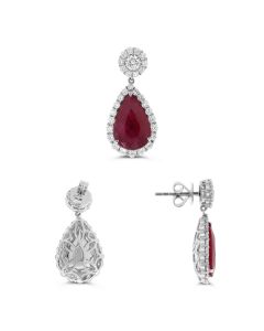 Pear Shape Ruby Earring
