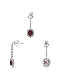 Oval Ruby Earring