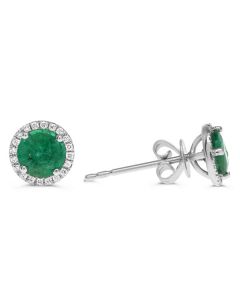 Round Emerald Earring