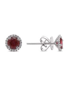 Round Ruby Earring
