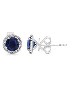 Round Sapphire Earring
