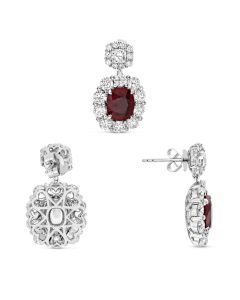 Cushion Ruby Earring