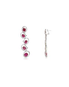 Layered Ruby & Diamond Earrings