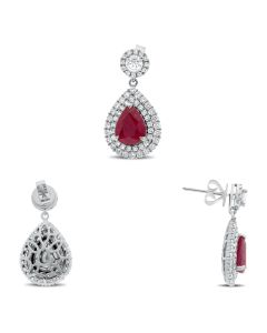 Pear Shape Ruby Earring