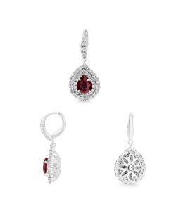 Vintage Inspired Sapphire and Diamond Drop Earrings