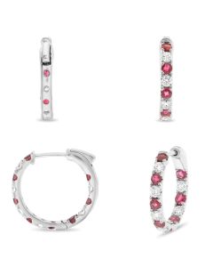 Round Ruby Earring