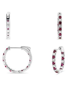 Round Ruby Earring