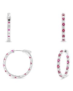 Round Ruby Earring